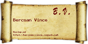 Bercsan Vince névjegykártya